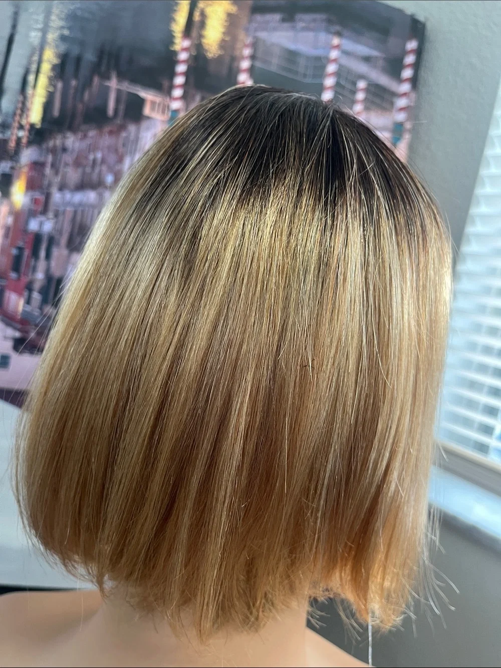 Blonde Ombre Lace Front Bob Wig - Women Hair 100% human hair
